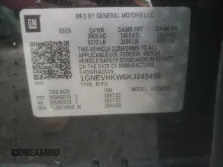 2019 Chevrolet Traverse LT Leather with VIN 1GNEVHKW6KJ245459, listed as a Copart auction lot 49576785 with 97,626 mi miles and Salvage Title. Bid and sale history available at carsss.com. Image 14.