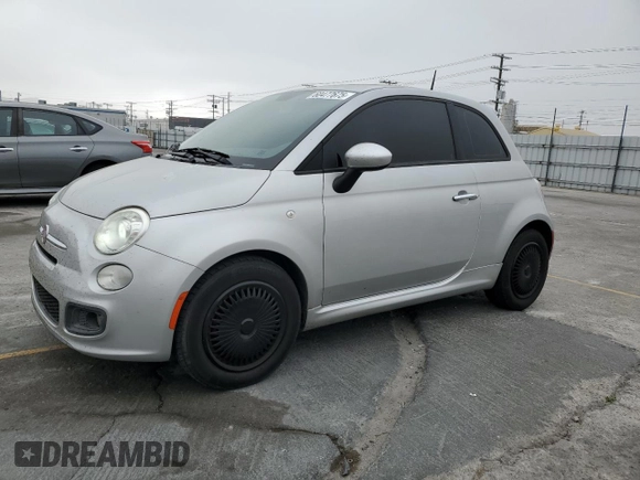 2012 FIAT 500 Sport with VIN 3C3CFFBRXCT385475, listed as a Copart auction lot 60477675 with 131,410 mi miles and Salvage title. Bid and sale history available at DreamBid. Image 1.