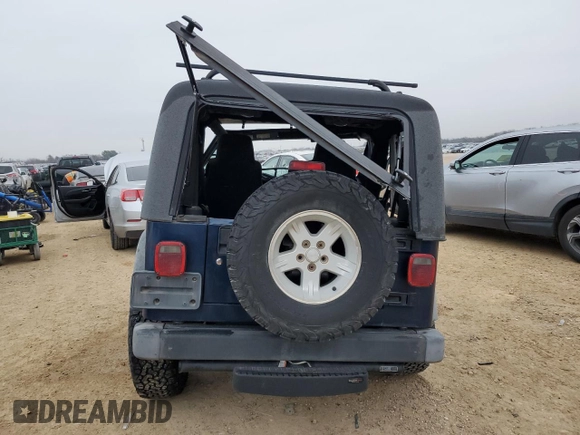 2005 Jeep Wrangler Sport with VIN 1J4FA49S25P357546, listed as a Copart auction lot 45365765 with 78,500 mi miles and Salvage Title. Bid and sale history available at carsss.com. Image 6.