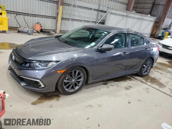 2021 Honda Civic Sedan EX with VIN 2HGFC1F38MH706774, listed as a Copart auction lot 54343375 with 65,469 mi miles and Salvage Title. Bid and sale history available at carsss.com. Image 1.