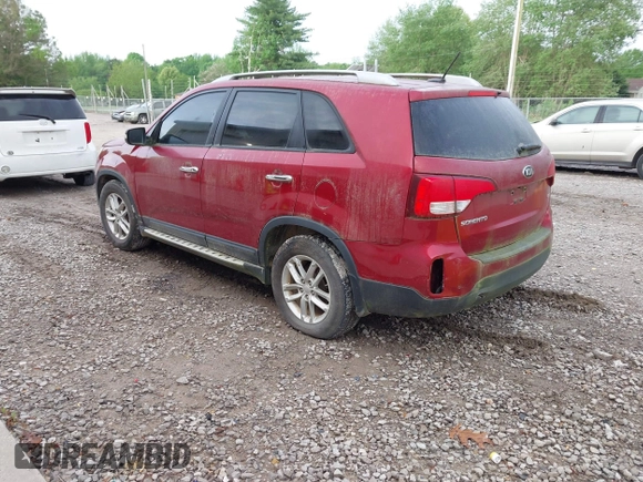2014 Kia Sorento LX with VIN 5XYKT4A63EG493443, listed as a IAAI auction lot 42086216 with 126,482 mi miles. Bid and sale history available at carsss.com. Image 3.