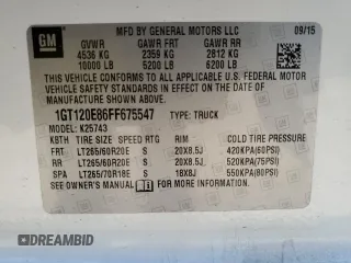 2015 GMC Sierra 2500HD available WiFi Denali with VIN 1GT120E86FF675547, listed as a Copart auction lot 44040175 with 110,855 mi miles and Salvage Title. Bid and sale history available at carsss.com. Image 12.
