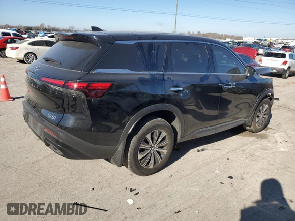 2024 Infiniti QX60 Pure with VIN 5N1DL1ES5RC345587, listed as a Copart auction lot 83889614 with 9,829 mi miles and Salvage title. Bid and sale history available at DreamBid. Image 3.