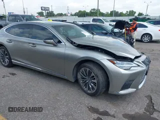 2021 Lexus LS 500 with VIN JTHD51FFXM5015102, listed as a IAAI auction lot 42504243 with 46,782 mi miles and . Bid and sale history available at DreamBid. Image 1.