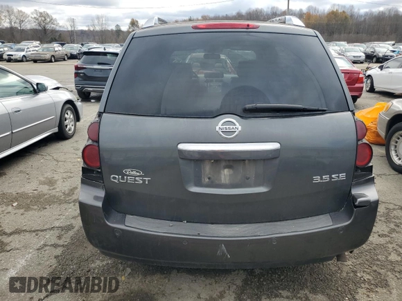 2009 Nissan Quest S with VIN 5N1BV28U29N108192, listed as a Copart auction lot 81455434 with 250,534 mi miles and Salvage Title. Bid and sale history available at carsss.com. Image 6.