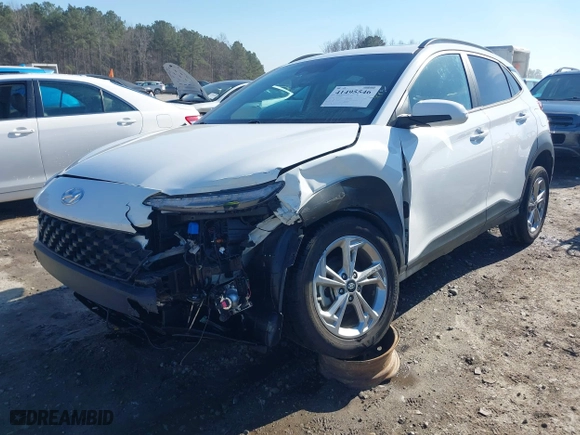 2022 Hyundai Kona SEL with VIN KM8K32AB5NU758956, listed as a IAAI auction lot 41495546 with 44,546 mi miles. Bid and sale history available at carsss.com. Image 17.