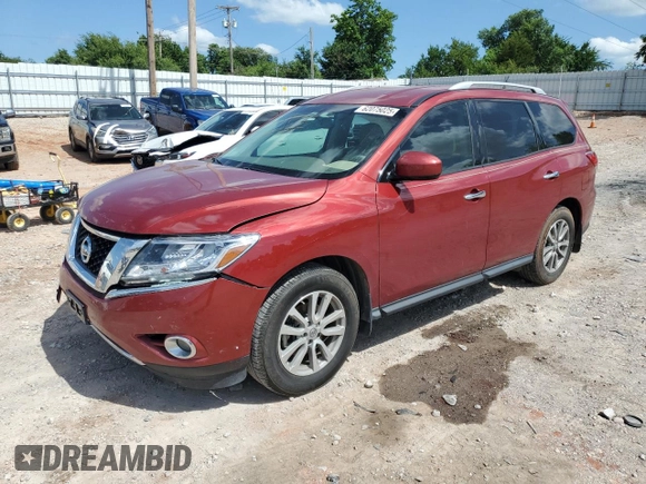 2015 Nissan Pathfinder SL with VIN 5N1AR2MM5FC663635, listed as a Copart auction lot 62075025 with 98,052 mi miles and Salvage title. Bid and sale history available at DreamBid. Image 1.