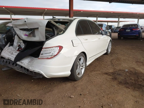 2012 Mercedes-Benz C-Class C 250 Sport with VIN WDDGF4HBXCA609157, listed as a IAAI auction lot 41419013 with 169,922 mi miles. Bid and sale history available at carsss.com. Image 4.