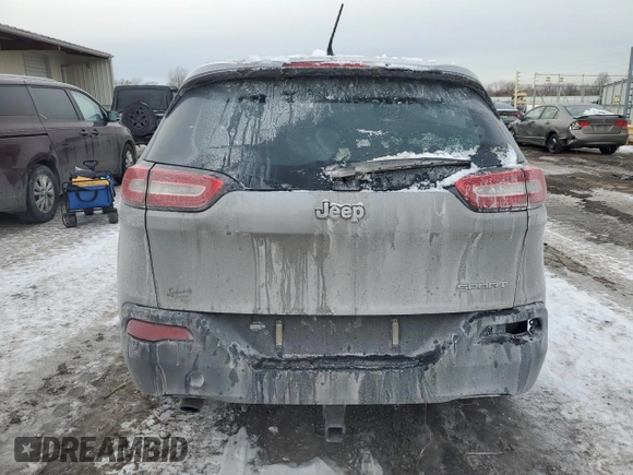 2014 Jeep Cherokee Sport with VIN 1C4PJLAB9EW149217, listed as a Copart auction lot 45353585 with 167,516 mi miles and Salvage Title. Bid and sale history available at DreamBid. Image 6.