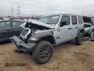 2024 Jeep Wrangler Willys with VIN 1C4PJXDN9RW110131, listed as a Copart auction lot 42980955 with 5,387 mi miles and Salvage Title. Bid and sale history available at carsss.com. Image 1.