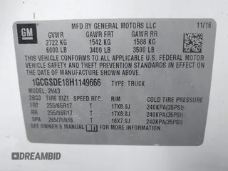 2017 Chevrolet Colorado 2WD Z71 z VIN 1GCGSDE18H1149666, wystawiony jako IAAI lot #40526720 z przebiegiem 142 451 mil mil oraz . Historia ofert i sprzedaży dostępna na DreamBid. Obrazek 9.
