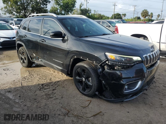 2019 Jeep Cherokee Limited with VIN 1C4PJLDN5KD135764, listed as a Copart auction lot 73637184 with 56,718 mi miles and Salvage Title. Bid and sale history available at DreamBid. Image 4.