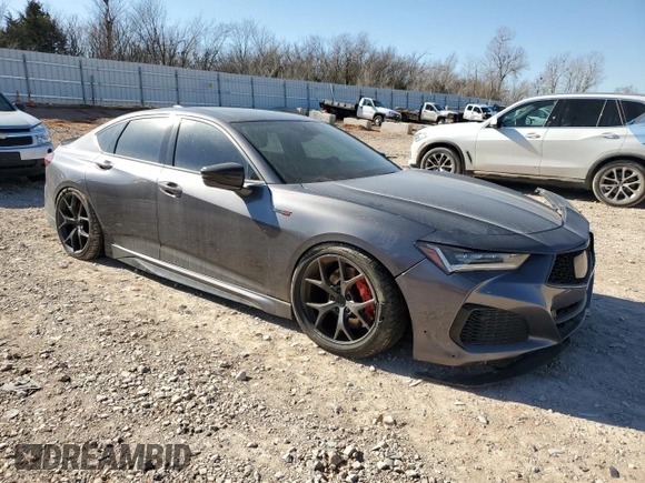 2021 Acura TLX Type S with VIN 19UUB7F0XMA000360, listed as a Copart auction lot 86607934 with 35,485 mi miles and Salvage Title. Bid and sale history available at carsss.com. Image 4.
