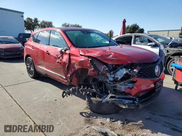 2022 Acura RDX PMC Edition with VIN 5J8TC2H81NL001921, listed as a Copart auction lot 80665954 with 57,354 mi miles and Salvage Title. Bid and sale history available at carsss.com. Image 4.