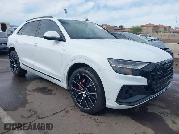 2019 Audi Q8 Prestige with VIN WA1FVAF14KD045661, listed as a IAAI auction lot 41797007 with 57,953 mi miles. Bid and sale history available at carsss.com. Image 1.