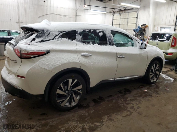 2018 Nissan Murano Platinum with VIN 5N1AZ2MH7JN122425, listed as a Copart auction lot 47676195 with 131,002 mi miles and Salvage Title. Bid and sale history available at carsss.com. Image 3.