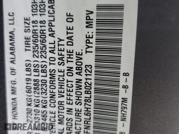 2020 Honda Odyssey EX-L z VIN 5FNRL6H78LB021123, wystawiony jako Copart lot #50925605 z przebiegiem 57 891 mil mil oraz Szkoda całkowita • Salvage title. Historia ofert i sprzedaży dostępna na DreamBid. Obrazek 15.