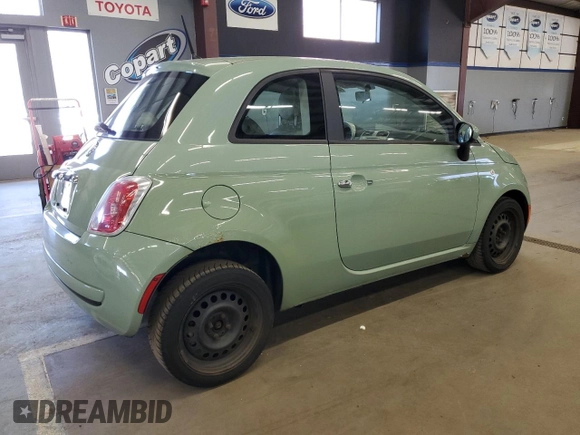 2012 FIAT 500 Pop with VIN 3C3CFFAR4CT381133, listed as a Copart auction lot 52644855 with 131,242 mi miles and Clean Title. Bid and sale history available at carsss.com. Image 3.