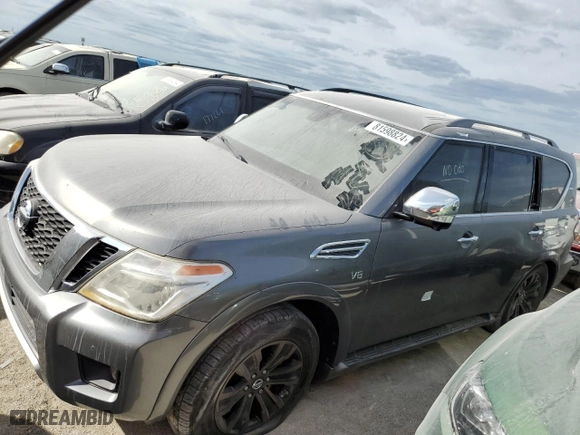 2017 Nissan Armada Platinum with VIN JN8AY2NF7H9301155, listed as a Copart auction lot 81598824 with NaN miles and Non Repairable. Bid and sale history available at carsss.com. Image 1.