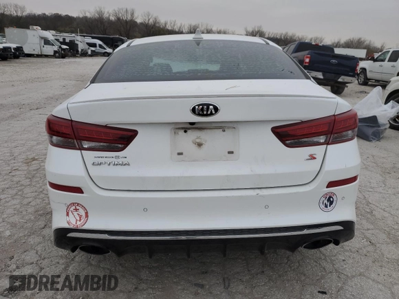 2019 Kia Optima S with VIN 5XXGT4L39KG280635, listed as a Copart auction lot 82178854 with 49,675 mi miles and Salvage Title. Bid and sale history available at carsss.com. Image 6.