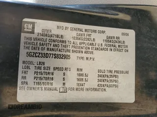 2007 Saturn VUE I4 z VIN 5GZCZ33D77S832905, wystawiony jako Copart lot #56413105 z przebiegiem 185 572 mil mil oraz Szkoda całkowita • Salvage title. Historia ofert i sprzedaży dostępna na DreamBid. Obrazek 13.