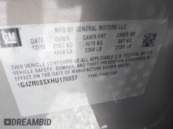 2017 Buick LaCrosse Premium с VIN 1G4ZR5SSXHU176837, выставлен на аукционе IAAI как лот 41935210 с пробегом 130 027 миль миль и . История ставок и продаж доступна на DreamBid. Изображение 9.
