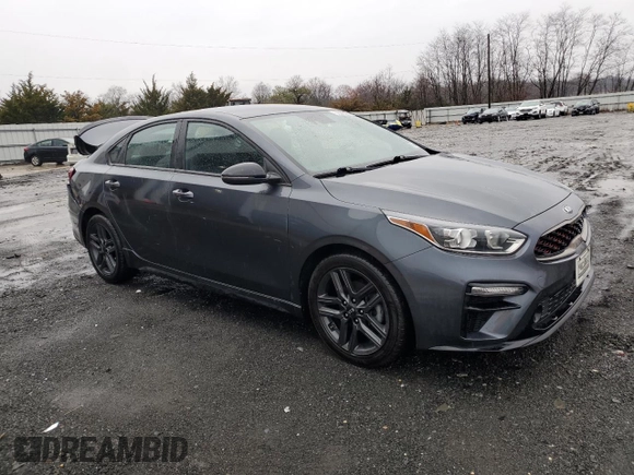 2021 Kia Forte GT-Line with VIN 3KPF34AD7ME270897, listed as a Copart auction lot 50296205 with 93,833 mi miles and Salvage Title. Bid and sale history available at carsss.com. Image 4.
