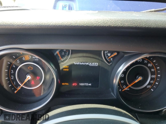 2019 Jeep Wrangler Unlimited Sport S with VIN 1C4HJXDN7KW532960, listed as a Copart auction lot 50556645 with 103,172 mi miles and Salvage title. Bid and sale history available at DreamBid. Image 9.