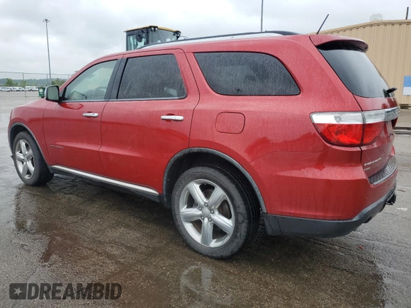 2011 Dodge Durango Citadel with VIN 1D4SE5GT3BC695425, listed as a Copart auction lot 57605535 with 186,998 mi miles and Salvage title. Bid and sale history available at DreamBid. Image 2.