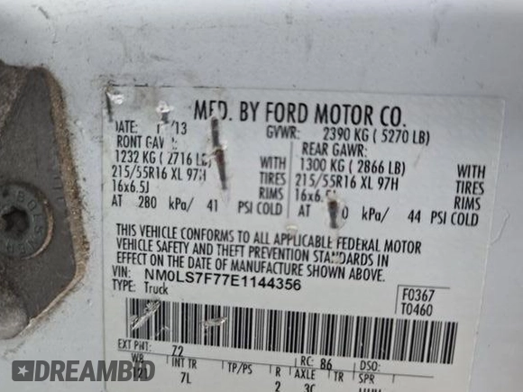 2014 Ford Transit Connect XLT с VIN NM0LS7F77E1144356, выставлен на аукционе IAAI как лот 42680684 с пробегом 73 241 миль миль и . История ставок и продаж доступна на DreamBid. Изображение 28.