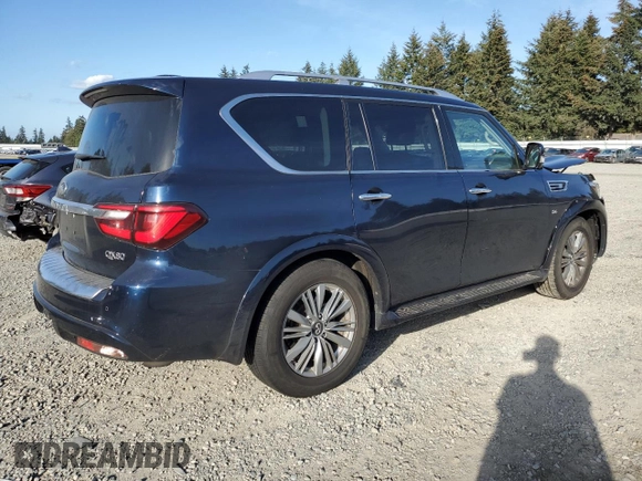2020 Infiniti QX80 LUXE with VIN JN8AZ2NE1L9252399, listed as a Copart auction lot 73804864 with 82,767 mi miles and Salvage Title. Bid and sale history available at carsss.com. Image 3.