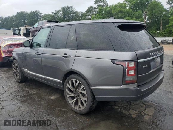 2017 Land Rover Range Rover HSE with VIN SALGS2FV2HA341048, listed as a Copart auction lot 58291295 with 135,135 mi miles and Salvage title. Bid and sale history available at DreamBid. Image 2.