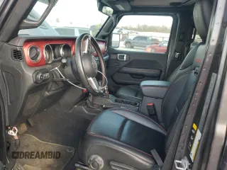 2020 Jeep Wrangler Unlimited Rubicon with VIN 1C4HJXFN3LW342670, listed as a Copart auction lot 46585355 with 19,569 mi miles and Salvage title. Bid and sale history available at DreamBid. Image 7.
