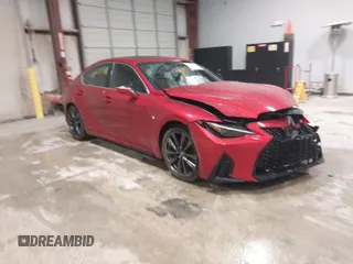 2023 Lexus IS with VIN JTHGZ1B28P5067949, listed as a IAAI auction lot 41549476 with 27,176 mi miles. Bid and sale history available at carsss.com. Image 1.