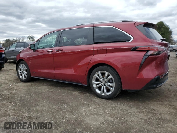 2021 Toyota Sienna Limited with VIN 5TDERKEC4MS008860, listed as a Copart auction lot 48590915 with 61,434 mi miles and Salvage Title. Bid and sale history available at carsss.com. Image 2.