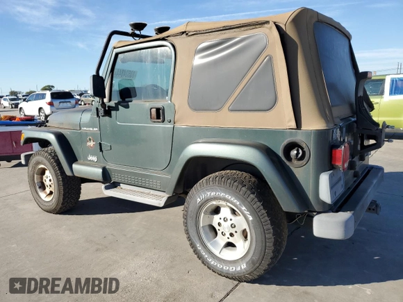 2002 Jeep Wrangler Sahara with VIN 1J4FA59SX2P749398, listed as a Copart auction lot 80524844 with 92,300 mi miles and Clean Title. Bid and sale history available at carsss.com. Image 2.