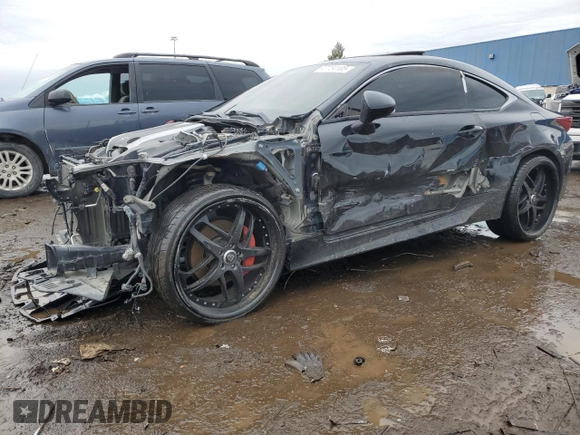 2015 Lexus RC 350 with VIN JTHSE5BC6F5001422, listed as a Copart auction lot 47734105 with 198,584 mi miles and Salvage Title. Bid and sale history available at carsss.com. Image 1.