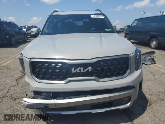 2023 Kia Telluride SX Prestige с VIN 5XYP5DGC2PG374203, выставлен на аукционе Copart как лот 58566825 с пробегом 60 658 миль миль и Списание • Salvage title. История ставок и продаж доступна на DreamBid. Изображение 5.
