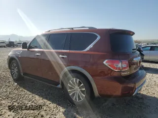 2018 Nissan Armada SL with VIN JN8AY2NC1J9557769, listed as a Copart auction lot 53961105 with 55,678 mi miles and Salvage Title. Bid and sale history available at carsss.com. Image 2.