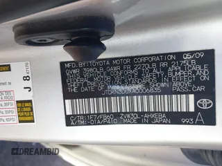 2010 Toyota Prius II with VIN JTDKN3DUXA0006835, listed as a IAAI auction lot 41329631 with 1 mi miles. Bid and sale history available at carsss.com. Image 9.