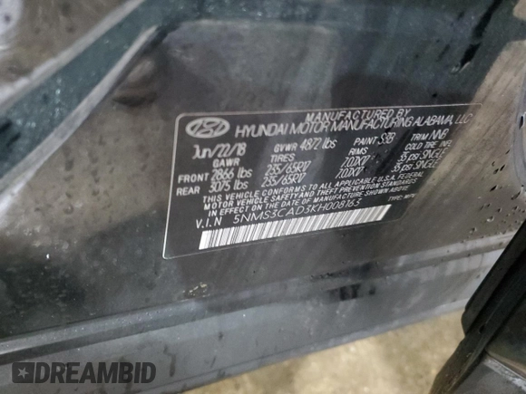 2019 Hyundai Santa Fe SEL with VIN 5NMS3CAD3KH008163, listed as a Copart auction lot 47119455 with 121,131 mi miles and Salvage Title. Bid and sale history available at carsss.com. Image 15.