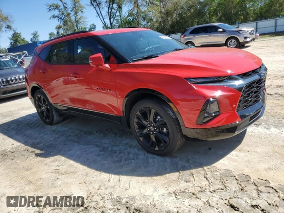 2022 Chevrolet Blazer RS with VIN 3GNKBERS1NS190872, listed as a Copart auction lot 49244535 with 15,574 mi miles and Salvage title. Bid and sale history available at DreamBid. Image 4.