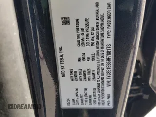 2024 Tesla Model 3 Long Range with VIN 5YJ3E1EB5RF788173, listed as a Copart auction lot 52053955 with 11,863 mi miles and Salvage Title. Bid and sale history available at DreamBid. Image 12.