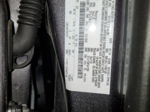 2014 Ford Focus SE with VIN 1FADP3F24EL378020, listed as a Copart auction lot 48584365 with NaN miles and Salvage Title. Bid and sale history available at carsss.com. Image 13.