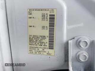 2014 Nissan Maxima S with VIN 1N4AA5AP6EC453903, listed as a IAAI auction lot 41194551 with 75,126 mi miles and . Bid and sale history available at DreamBid. Image 9.