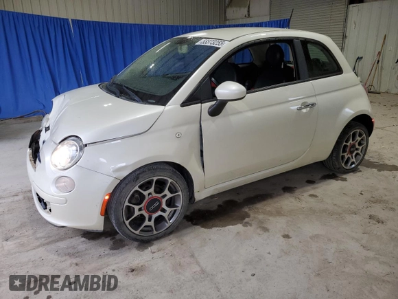 2012 FIAT 500 Pop with VIN 3C3CFFAR5CT349002, listed as a Copart auction lot 53373255 with 110,337 mi miles and Salvage title. Bid and sale history available at DreamBid. Image 1.