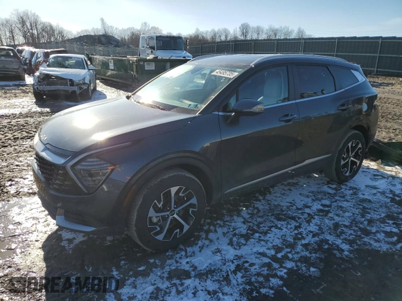 2025 Kia Sportage EX with VIN 5XYK3CDF9SG237941, listed as a Copart auction lot 45495735 with 1,549 mi miles and Salvage Title. Bid and sale history available at carsss.com. Image 1.