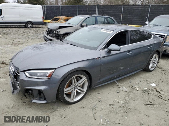 2018 Audi A5 Sportback Premium Plus with VIN WAUENCF53JA005570, listed as a Copart auction lot 45690585 with 104,364 mi miles and Salvage Title. Bid and sale history available at carsss.com. Image 1.