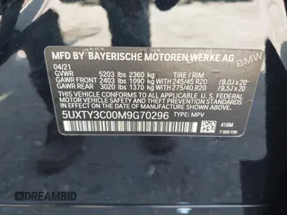 2021 BMW X3 sDrive30i z VIN 5UXTY3C00M9G70296, wystawiony jako IAAI lot #42295882 z przebiegiem 28 895 mil mil oraz . Historia ofert i sprzedaży dostępna na DreamBid. Obrazek 9.