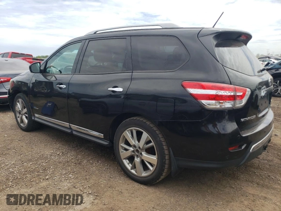 2014 Nissan Pathfinder Platinum Hybrid with VIN 5N1CR2MM9EC640852, listed as a Copart auction lot 58529935 with 70,162 mi miles and Clean title. Bid and sale history available at DreamBid. Image 2.